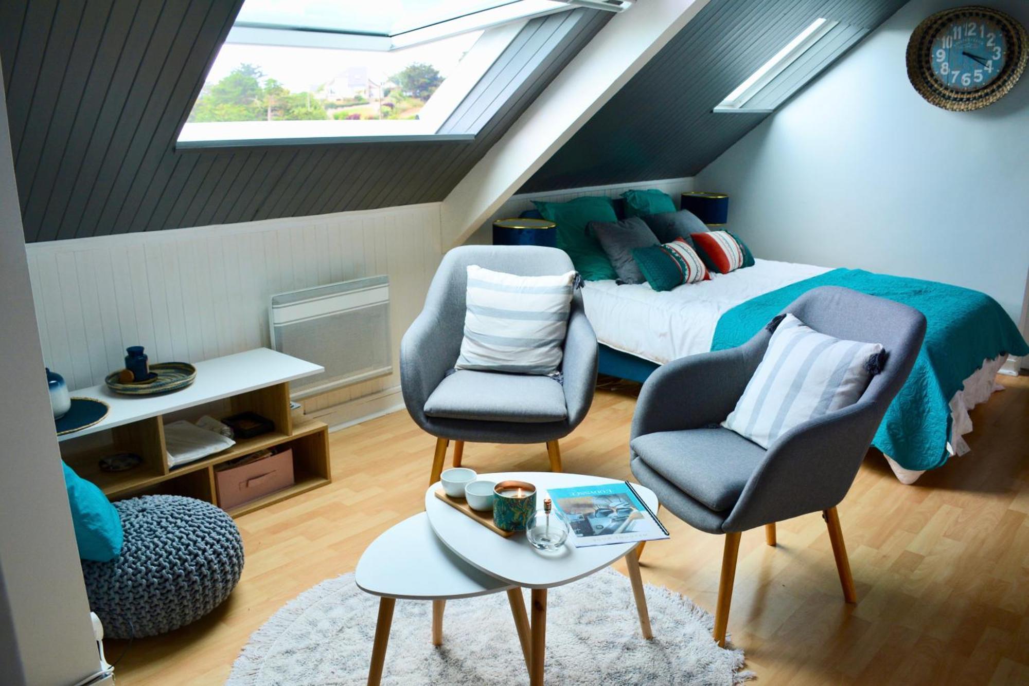 Agreable Cocon Sous Les Toits - Parking - Wifi Lägenhet Pleneuf-Val-Andre Exteriör bild